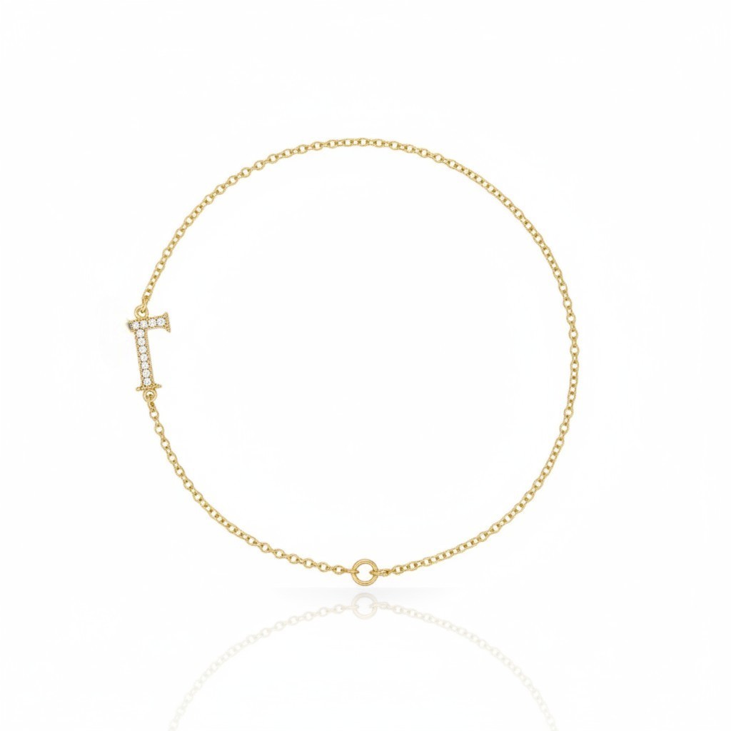Bracciale in oro K9 con la lettera greca Γ  (code AL2837)